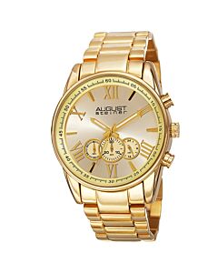 Men's Chronograph Stainless Steel Gold Dial Watch