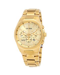 Men's Chronograph Stainless Steel Gold-tone Dial Watch