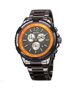 Men's Chronograph Stainless Steel Grey and Orange Dial Watch