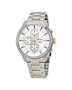 Men's Chronograph Stainless Steel Silver/White Dial