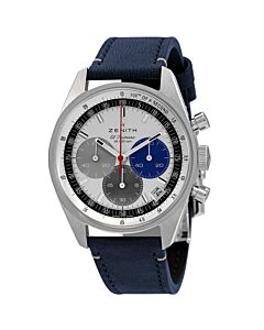 Men's Chronomaster Chronograph Leather White Dial Watch