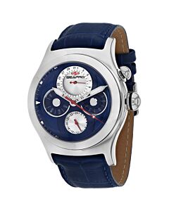 Men's Chronoscope Leather Blue Dial Watch