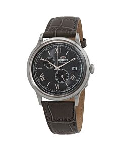 Men's Classic Bambino 2nd Generation Leather Black Dial Watch
