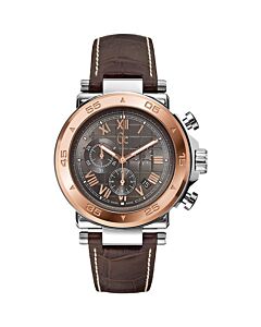 Men's Classic Chronograph Leather Grey Dial Watch