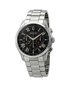 Mens-Classic-Chronograph-Stainless-Steel-Black-Dial