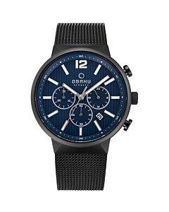 Men's Classic Chronograph Stainless Steel Blue Dial Watch