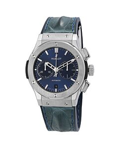 Men's Classic Fusion Chronograph Leather Blue Dial Watch