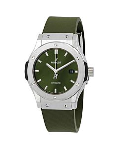 Men's Classic Fusion Rubber Green Dial Watch
