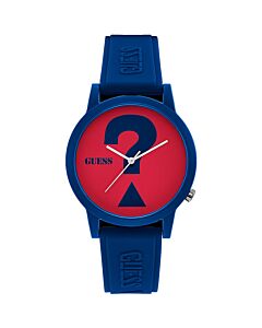 Men's Classic Rubber Red Dial Watch