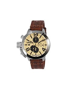 Men's Classico Chronograph Leather Beige Dial Watch