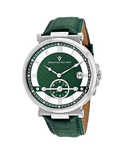 Men's Clepsydra Leather Green Dial Watch