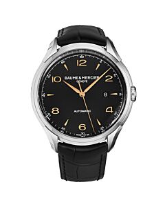 Men's Clifton Leather Black Dial Watch
