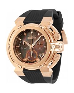Men's Coalition Forces Chronograph Silicone Rose Gold and Brown Dial Watch