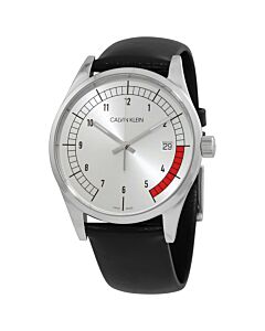 Men's Completion Leather Silver Dial Watch