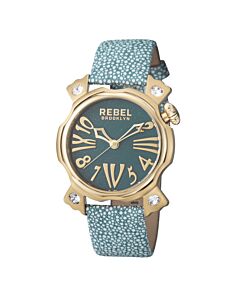 Men's Coney Island Leather Teal Dial Watch