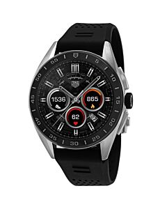Men's Connected Rubber Black Dial Watch