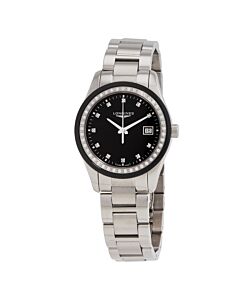 Men's Conquest Classic Stainless Steel Black Dial Watch