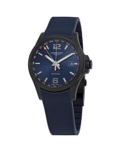 Men's Conquest V.H.P. GMT Rubber Blue Dial Watch