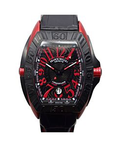 Men's Conquistador Grand Prix Leather Black Dial Watch
