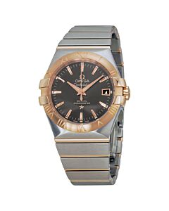 Men's Constellation Stainless Steel with 18kt Rose Gold Bars Grey Dial Watch