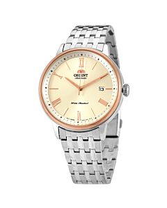 Men's Contemporary Stainless Steel Champagne Dial Watch