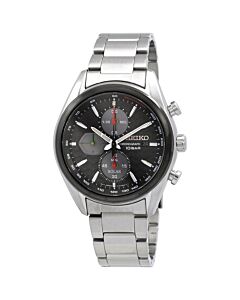 Men's Core Chronograph Stainless Steel Black Dial Watch