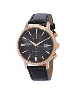 Men's Core Collection Chronograph Leather Gray Dial Watch