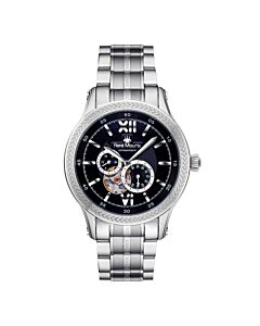 Mens-Corona-Stainless-Steel-Black-Dial-Watch
