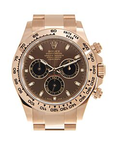 Men's Cosmograph Daytona Chronograph 18kt Everose Gold Rolex Oyster Brown Dial Watch