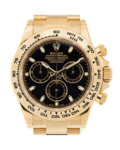 Mens-Cosmograph-Daytona-Chronograph-18kt-Yellow-Gold-Rolex-Oyster-Black-Dial-Watch