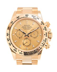 Men's Cosmograph Daytona Chronograph 18kt Yellow Gold Rolex Oyster Champagne Dial Watch