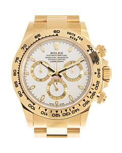 Mens-Cosmograph-Daytona-Chronograph-18kt-Yellow-Gold-Rolex-Oyster-White-Dial-Watch
