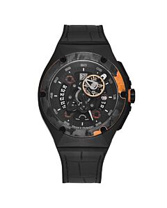 Men's Crazy Wheel Leather Black (Skeleton) Dial Watch