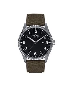Men's Crosswind Leather Black Dial Watch