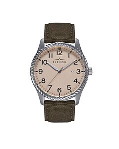 Men's Crosswind Leather Silver-tone Dial Watch