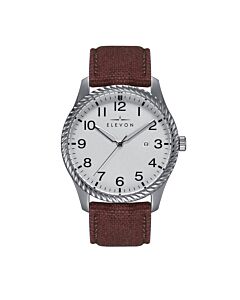 Men's Crosswind Leather Silver-tone Dial Watch