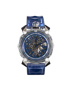 Men's Crystal Silicone Skeletonized Dial Watch