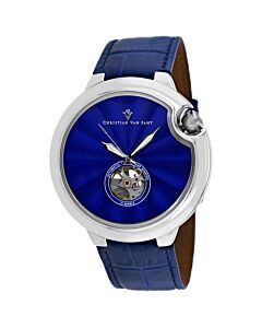 Men's Cyclone Automatic Leather Blue Dial Watch