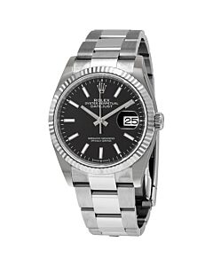 Men's Datejust Stainless Steel Rolex Oyster Black Dial Watch
