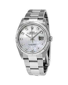 Men's Datejust Stainless Steel Rolex Oyster Mother of Pearl Dial Watch