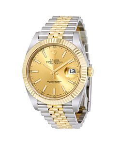 Men's Datejust 41 Stainless Steel and 18kt Yellow Gold Rolex Jubilee Champagne Dial