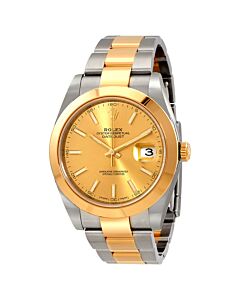 Men's Datejust Stainless Steel and 18kt Yellow Gold Rolex Oyster Champagne Dial Watch
