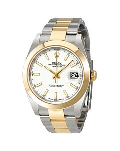 Men's Datejust 41 Stainless Steel and 18kt Yellow Gold Rolex Oyster White Dial