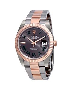 Men's Datejust 41 Stainless Steel and 18kt Everose Gold Rolex Oyster Slate Dial