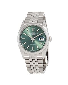Men's Datejust Stainless Steel Rolex Jubilee Mint Green Dial Watch