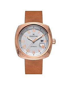 Men's Davenport Leather Silver-tone Dial Watch