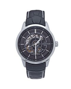Men's Davies Genuine Leather Black Dial Watch
