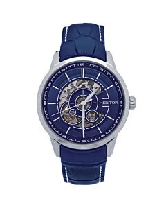 Men's Davies Genuine Leather Blue Dial Watch