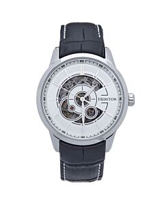 Men's Davies Genuine Leather White Dial Watch