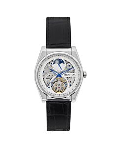 Men's Daxton Genuine Leather White Dial Watch